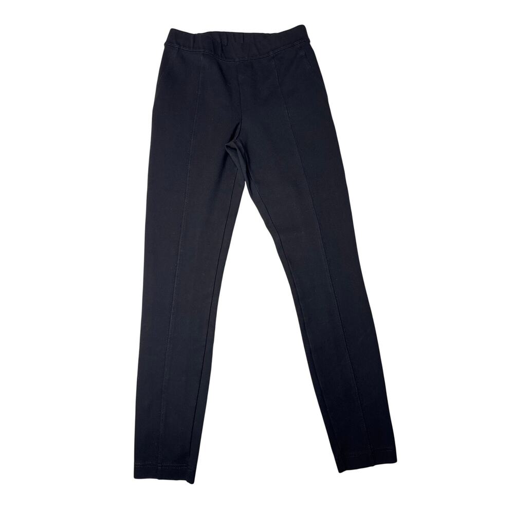 Club Monaco Black Ponte Pull On Slim Leg Pants Pintuck S